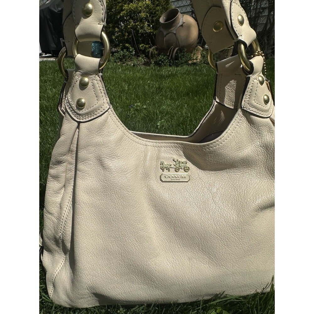 Coach Madison Maggie White Cream Ivory Hobo Bag 14336 Y2K READ - Picture 2 of 14